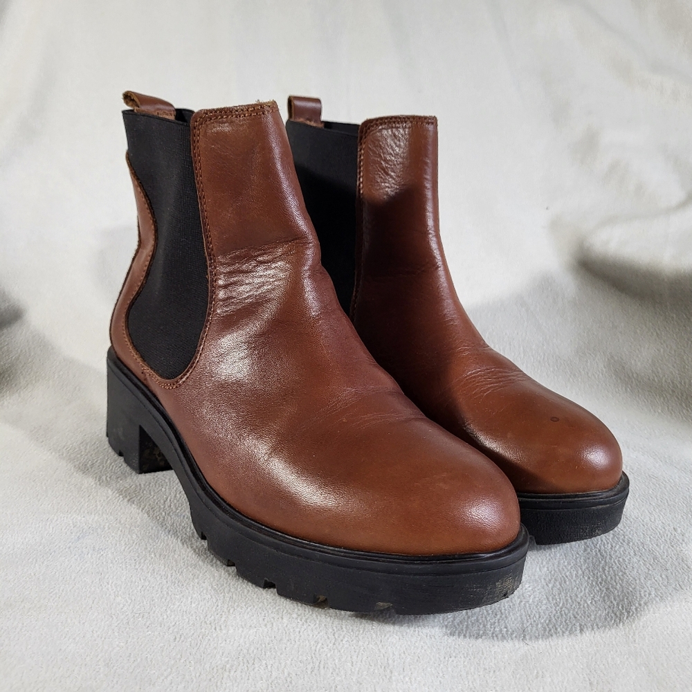 Enzo Tesoti Made In Spain Chelsea Leather Boots Size 38 EU / 8 US